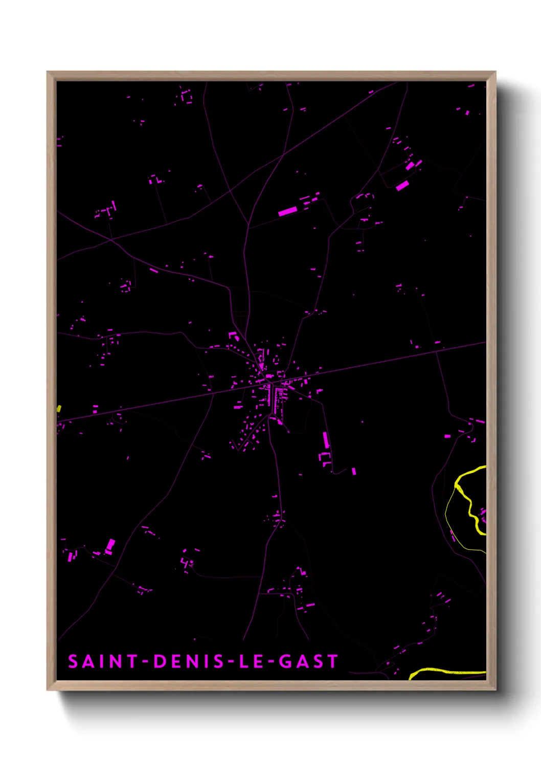 Une affiche de carte sur Saint-Denis-le-Gast