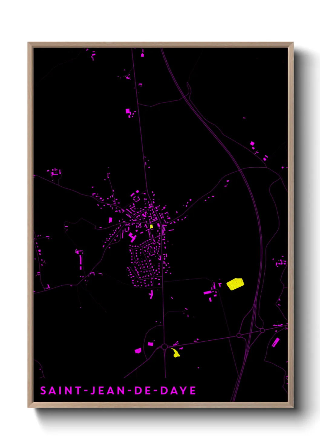Une affiche de carte sur Saint-Jean-de-Daye