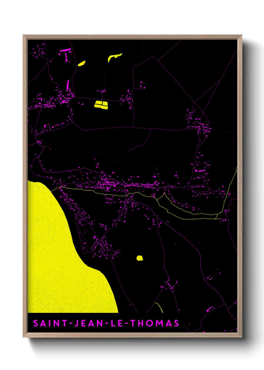 Une affiche de carte sur Saint-Jean-le-Thomas