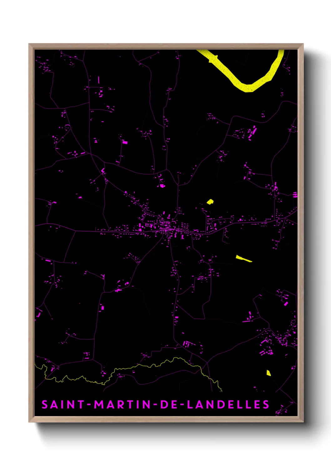 Une affiche de carte sur Saint-Martin-de-Landelles
