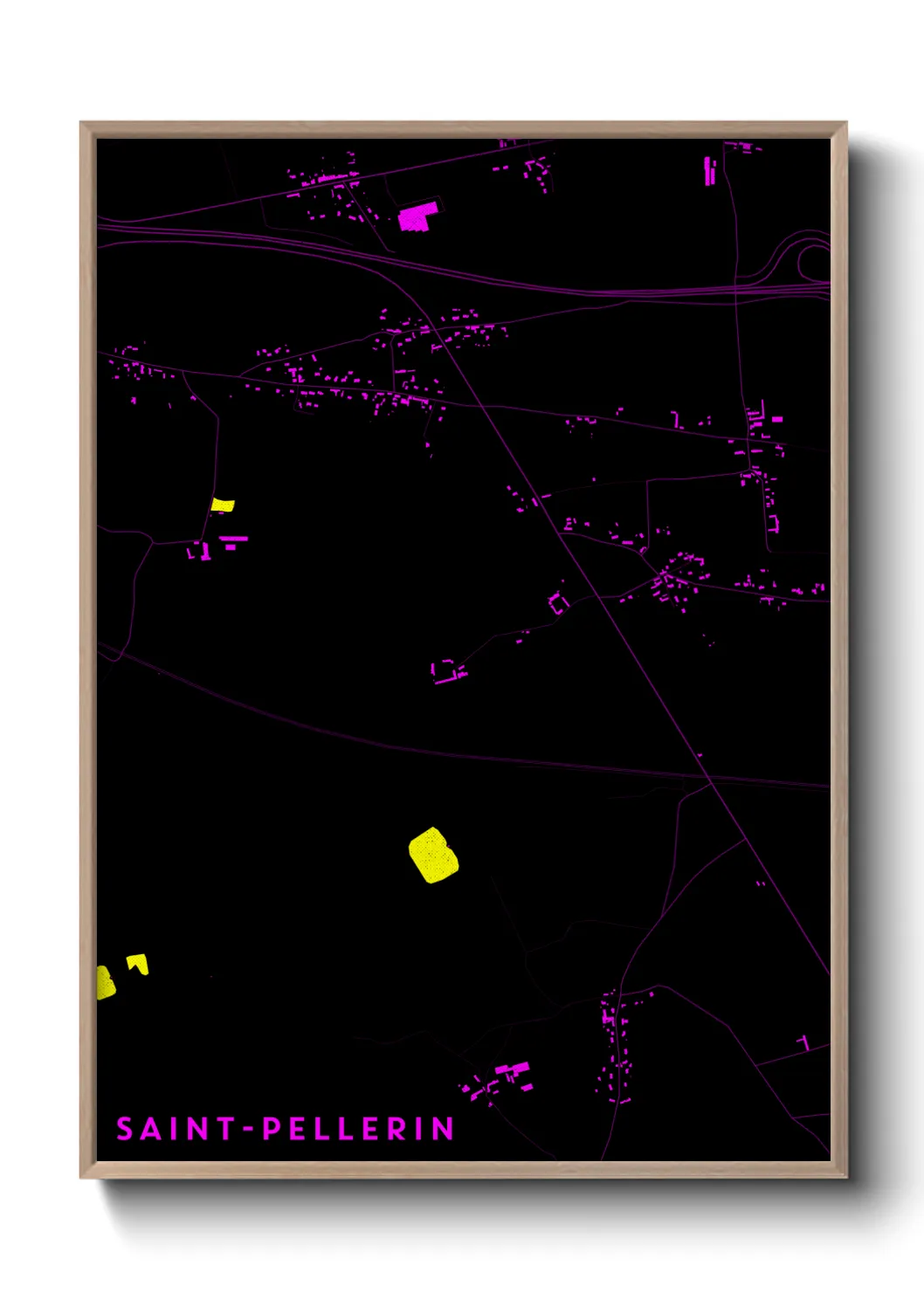Une affiche de carte sur Saint-Pellerin