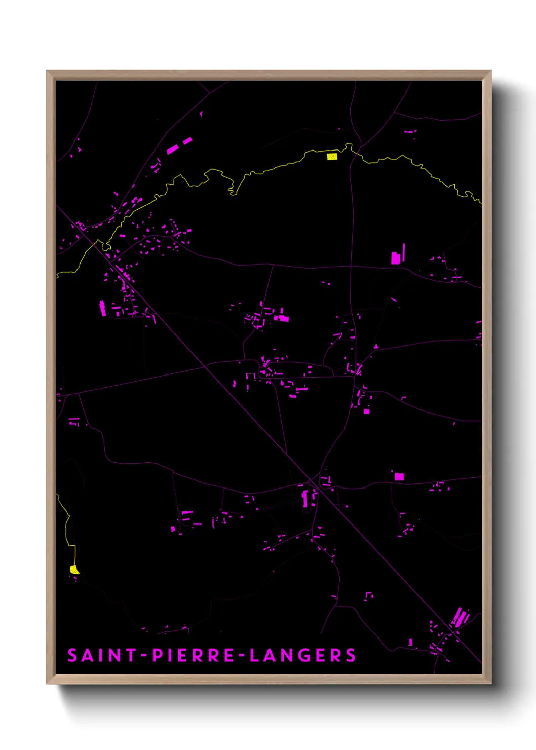 Une affiche de carte sur Saint-Pierre-Langers