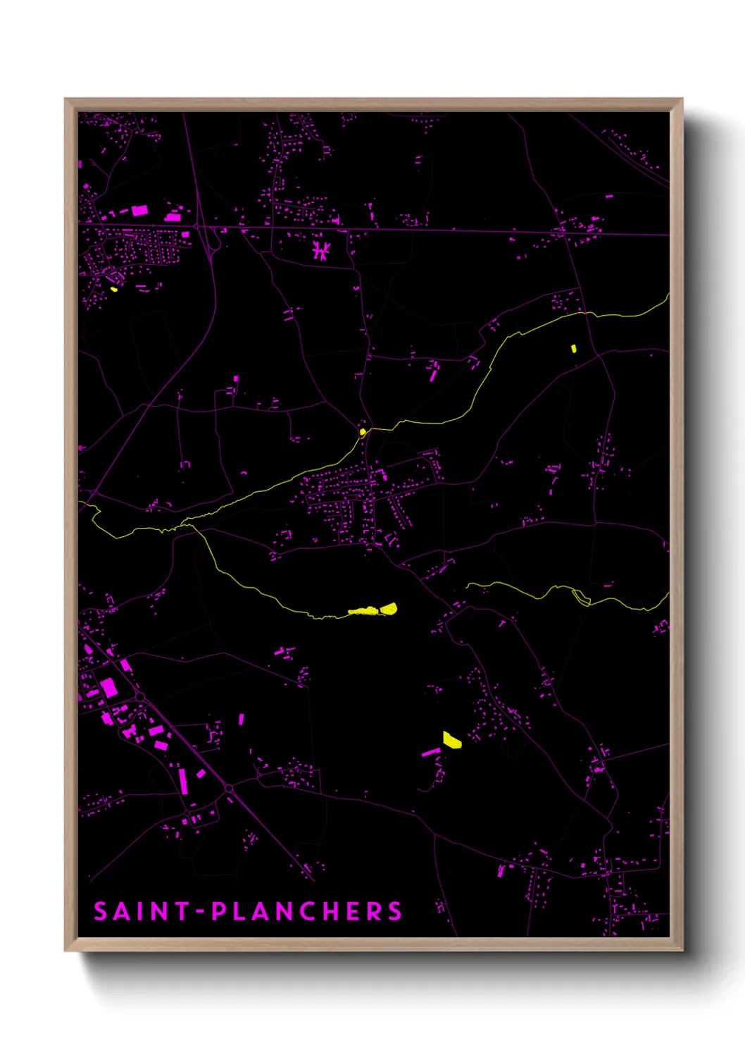 Une affiche de carte sur Saint-Planchers