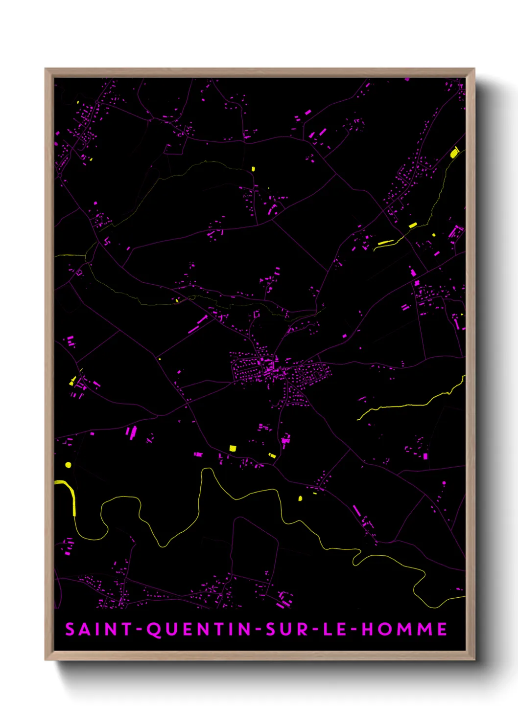 Une affiche de carte sur Saint-Quentin-sur-le-Homme