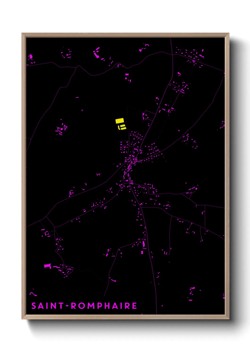 Une affiche de carte sur Saint-Romphaire