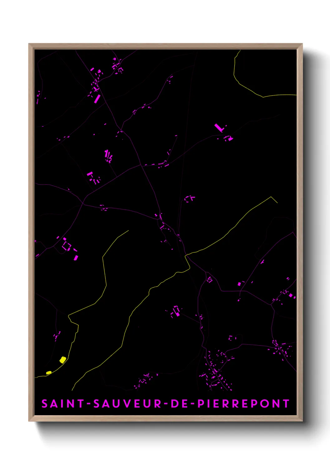 Une affiche de carte sur Saint-Sauveur-de-Pierrepont