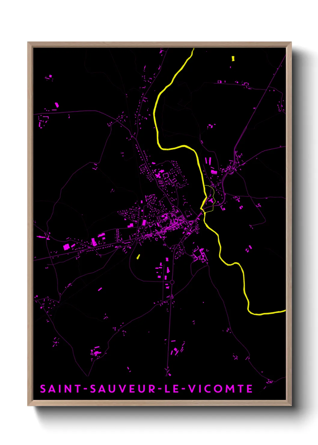 Une affiche de carte sur Saint-Sauveur-le-Vicomte