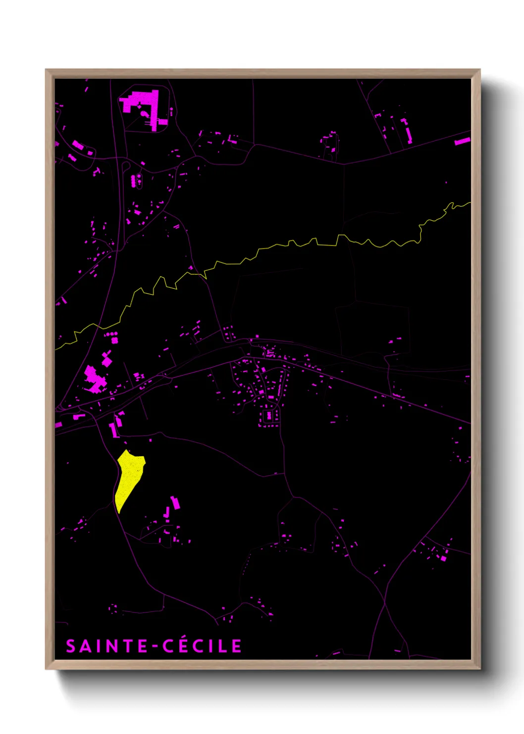 Une affiche de carte sur Sainte-Cécile