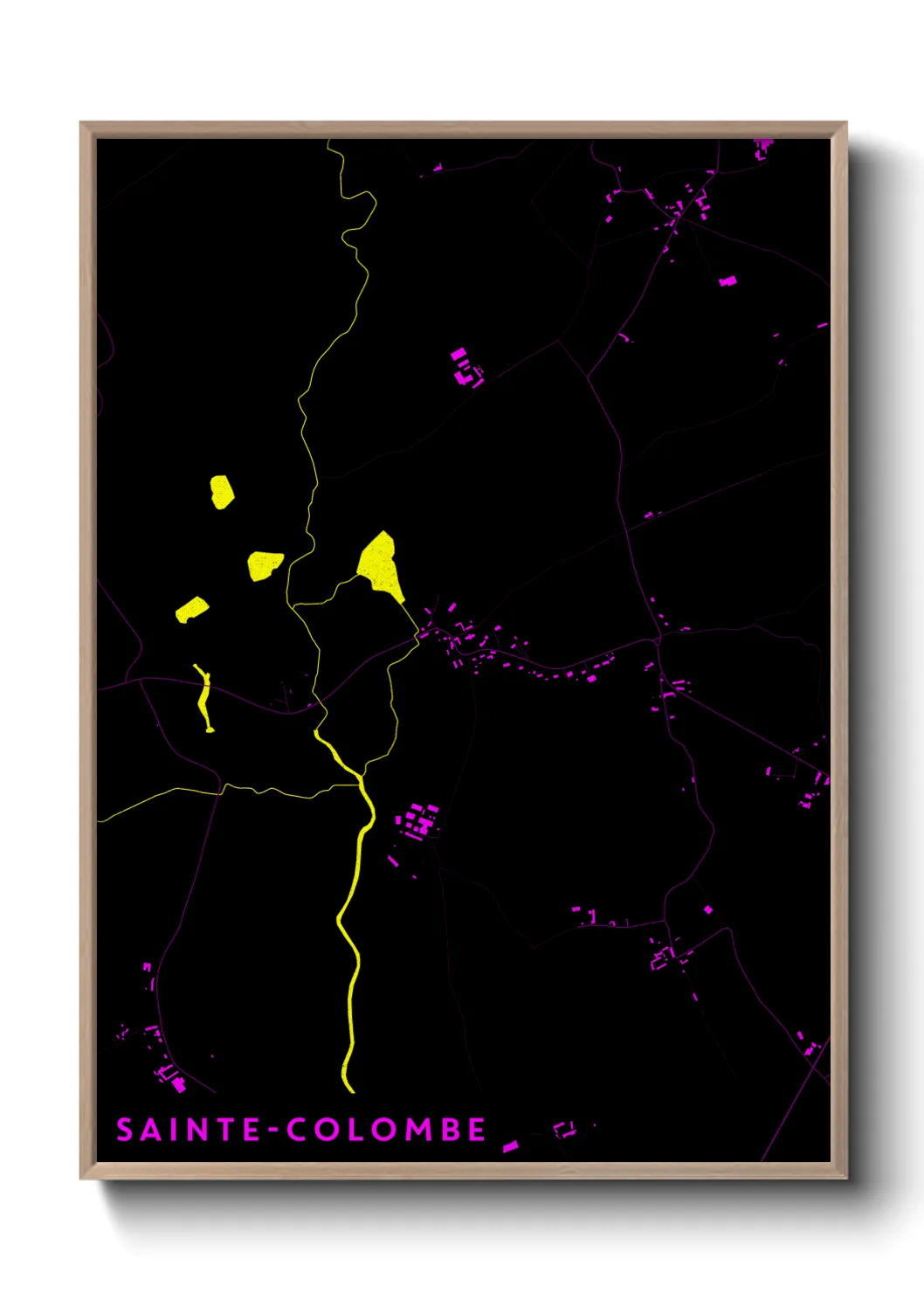 Une affiche de carte sur Sainte-Colombe