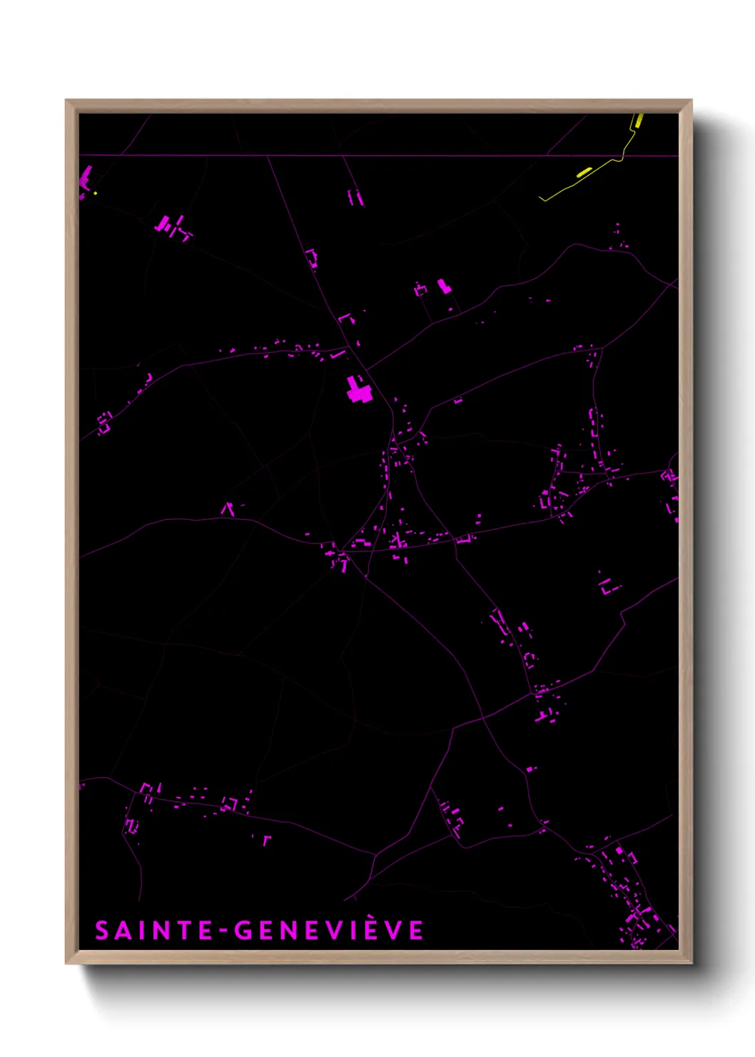 Une affiche de carte sur Sainte-Geneviève