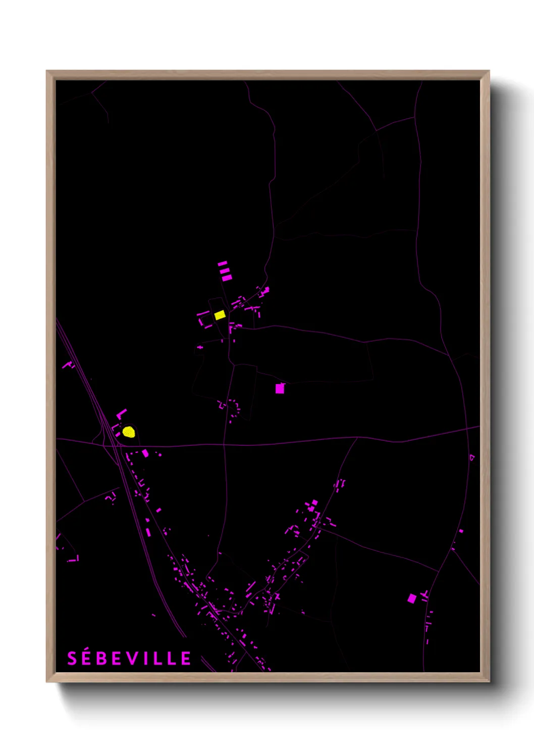 Une affiche de carte sur Sébeville