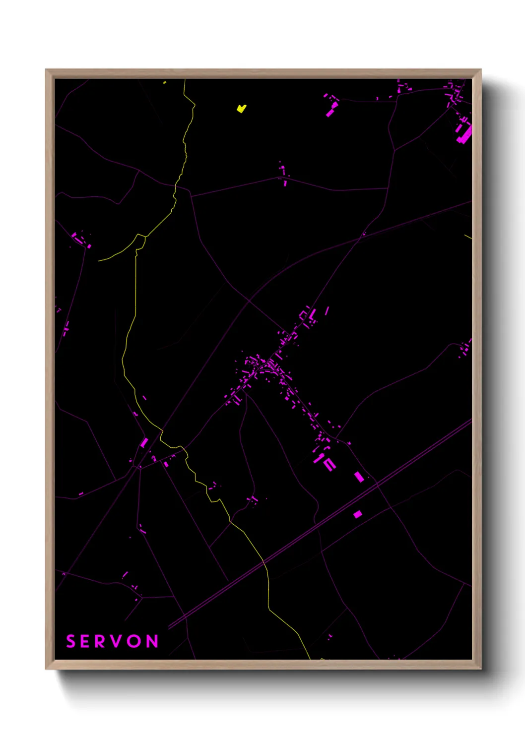 Une affiche de carte sur Servon