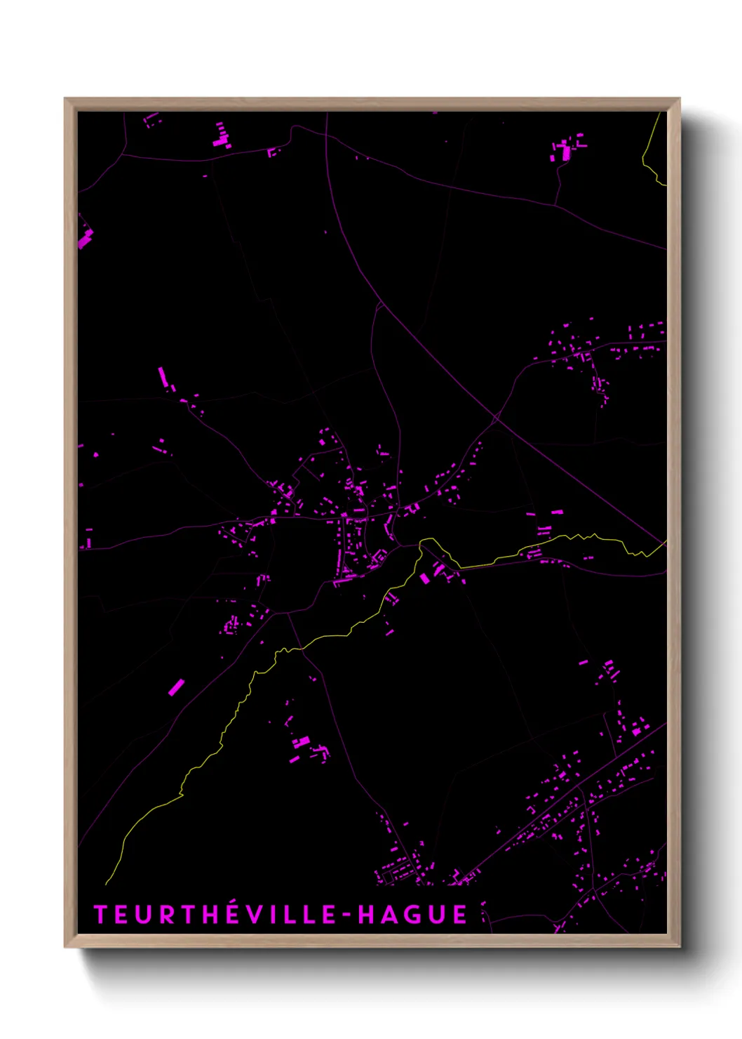 Une affiche de carte sur Teurthéville-Hague