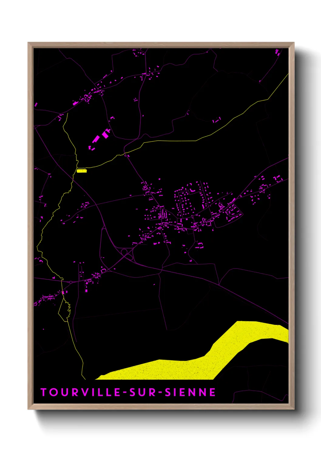 Une affiche de carte sur Tourville-sur-Sienne