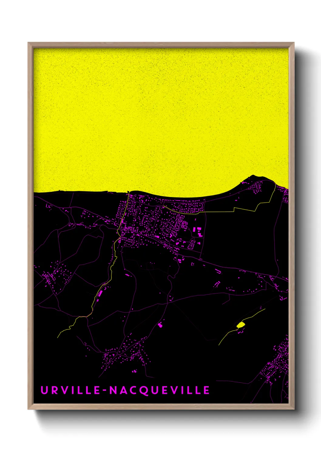 Une affiche de carte sur Urville-Nacqueville