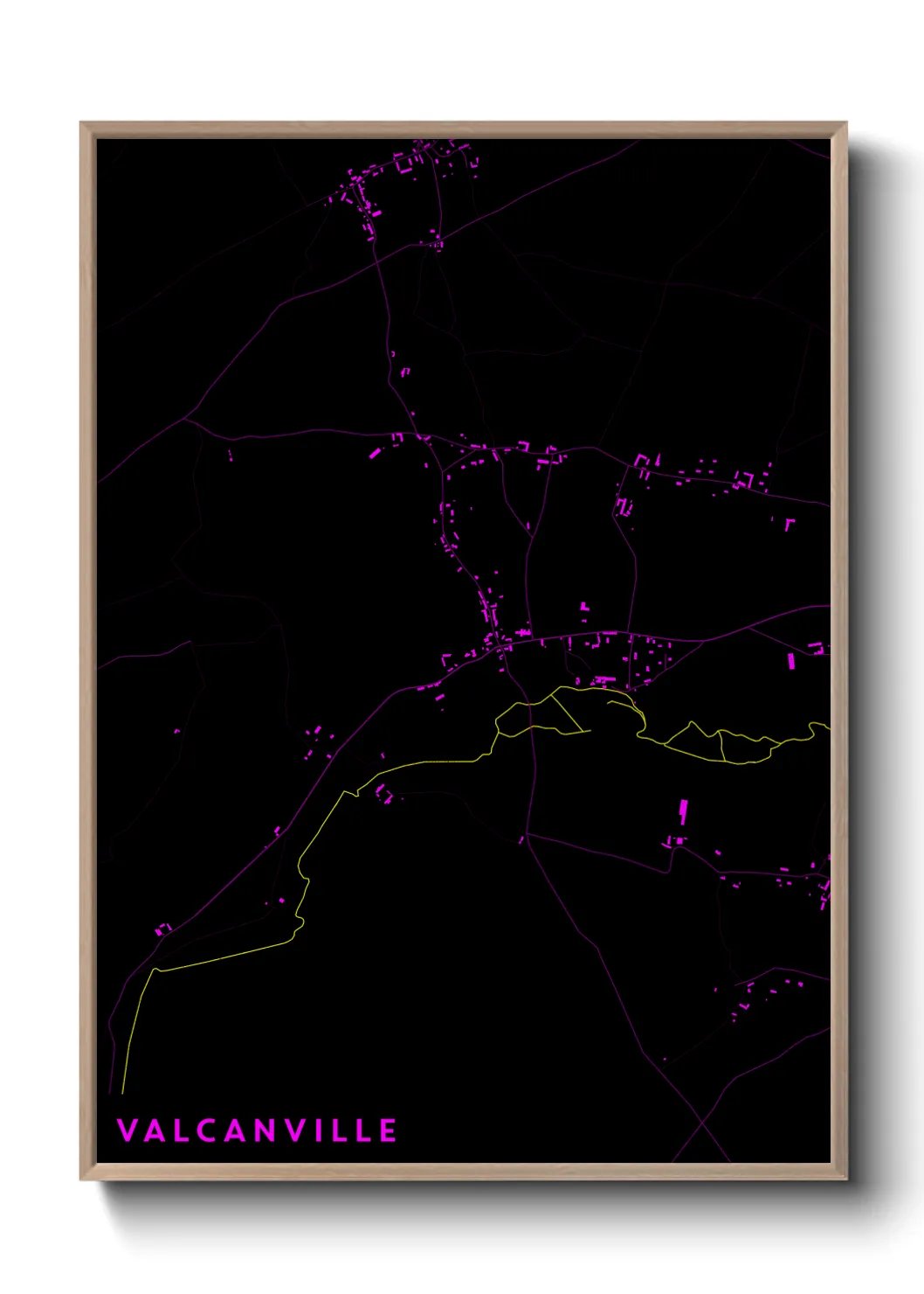 Une affiche de carte sur Valcanville