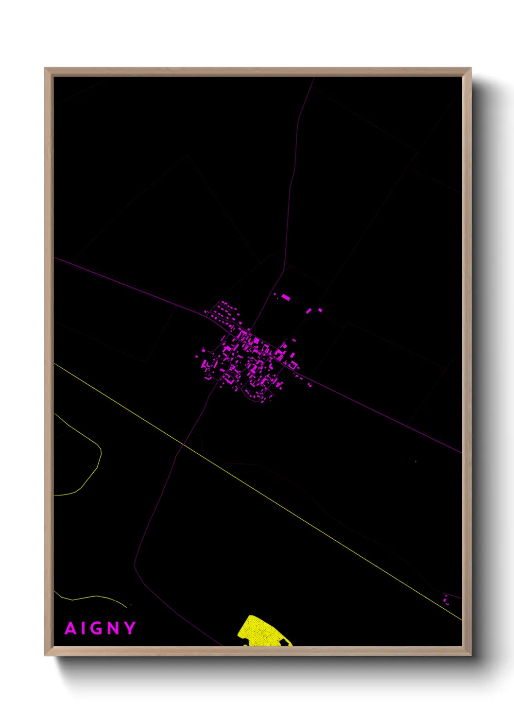 Une affiche de carte sur Aigny