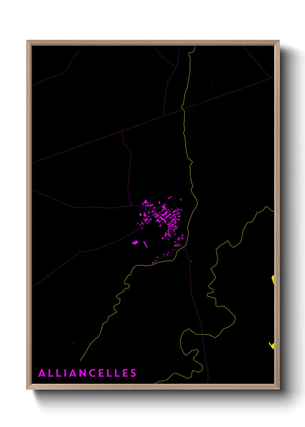 Une affiche de carte sur Alliancelles