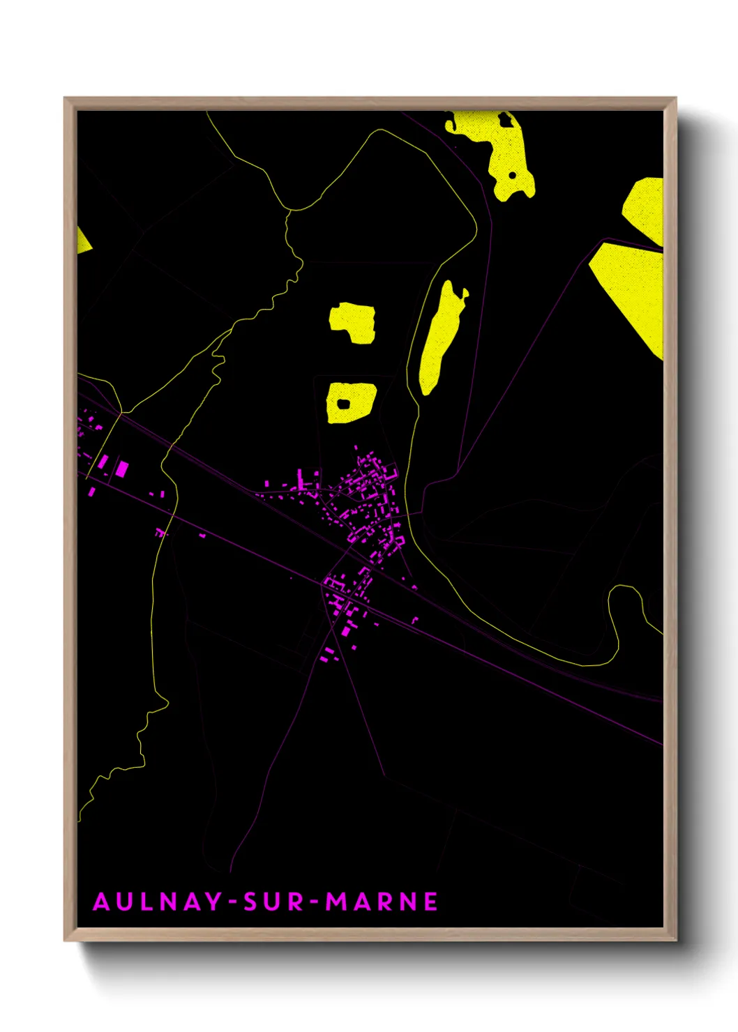 Une affiche de carte sur Aulnay-sur-Marne