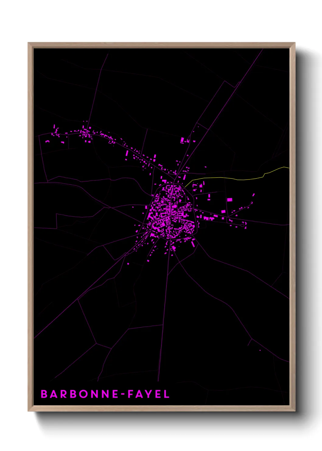 Une affiche de carte sur Barbonne-Fayel