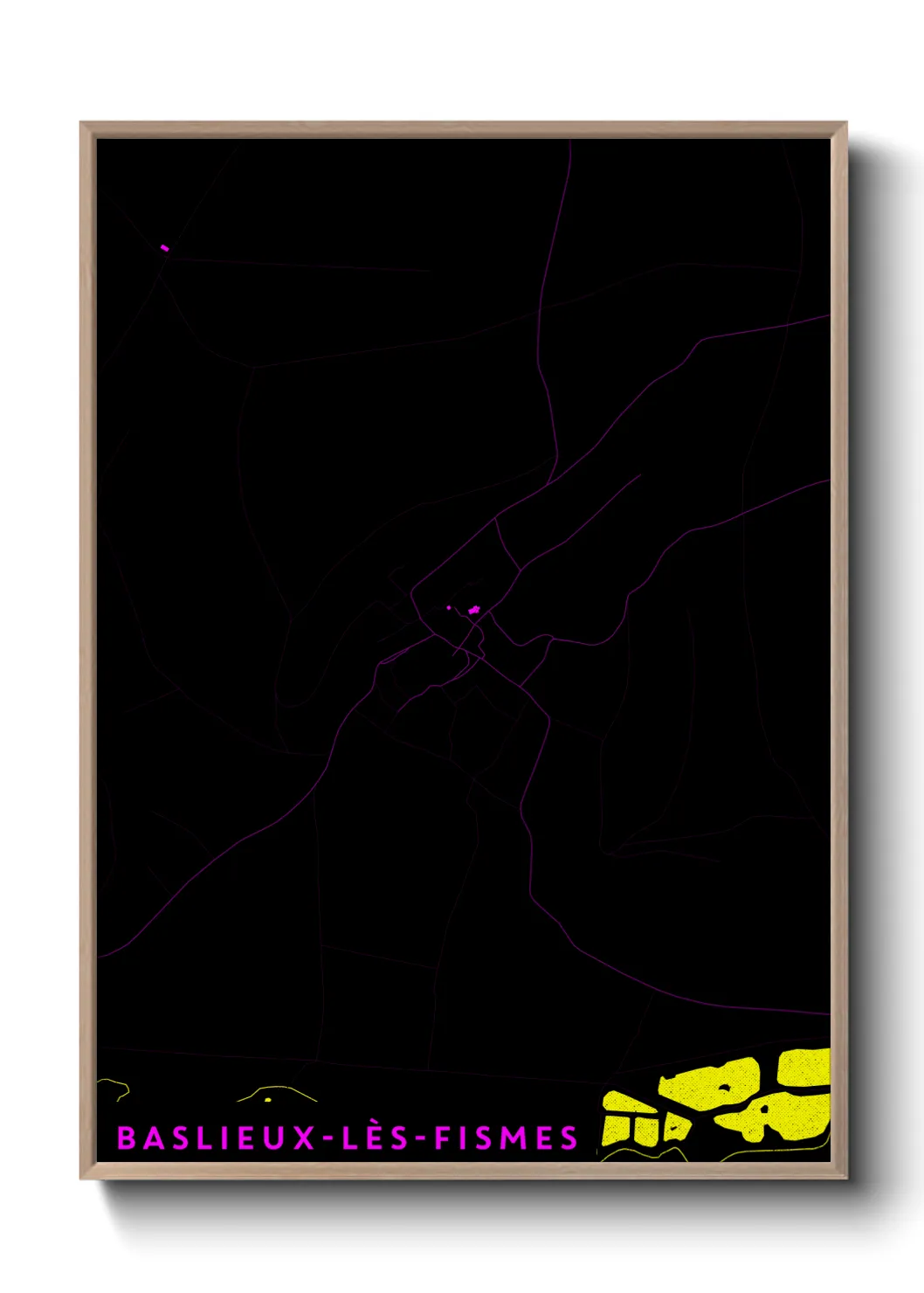 Une affiche de carte sur Baslieux-lès-Fismes