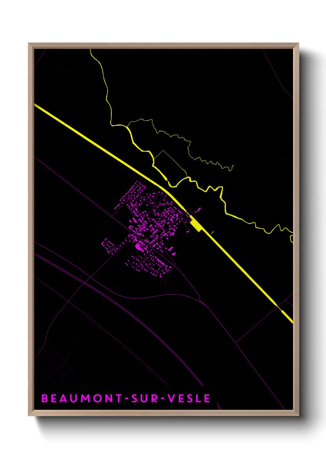 Une affiche de carte sur Beaumont-sur-Vesle