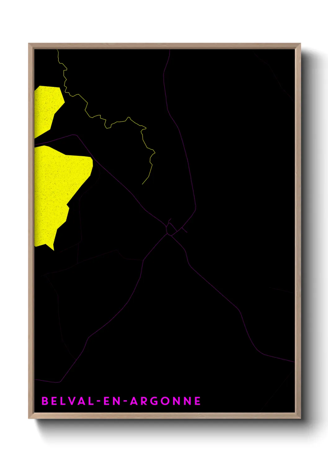Une affiche de carte sur Belval-en-Argonne
