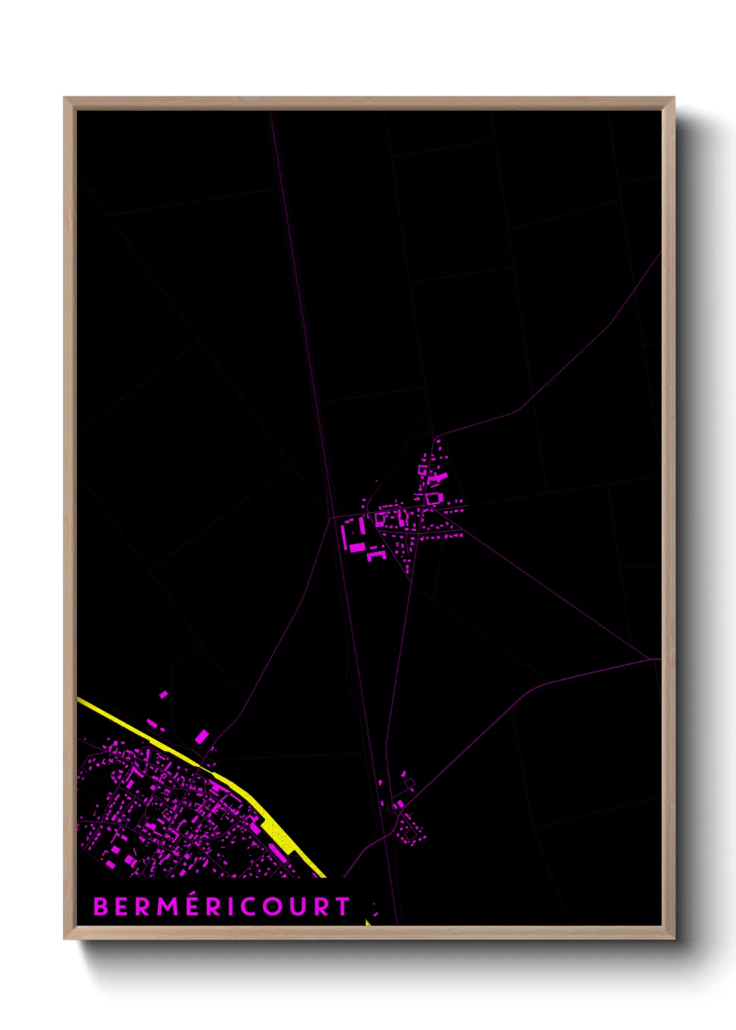 Une affiche de carte sur Berméricourt