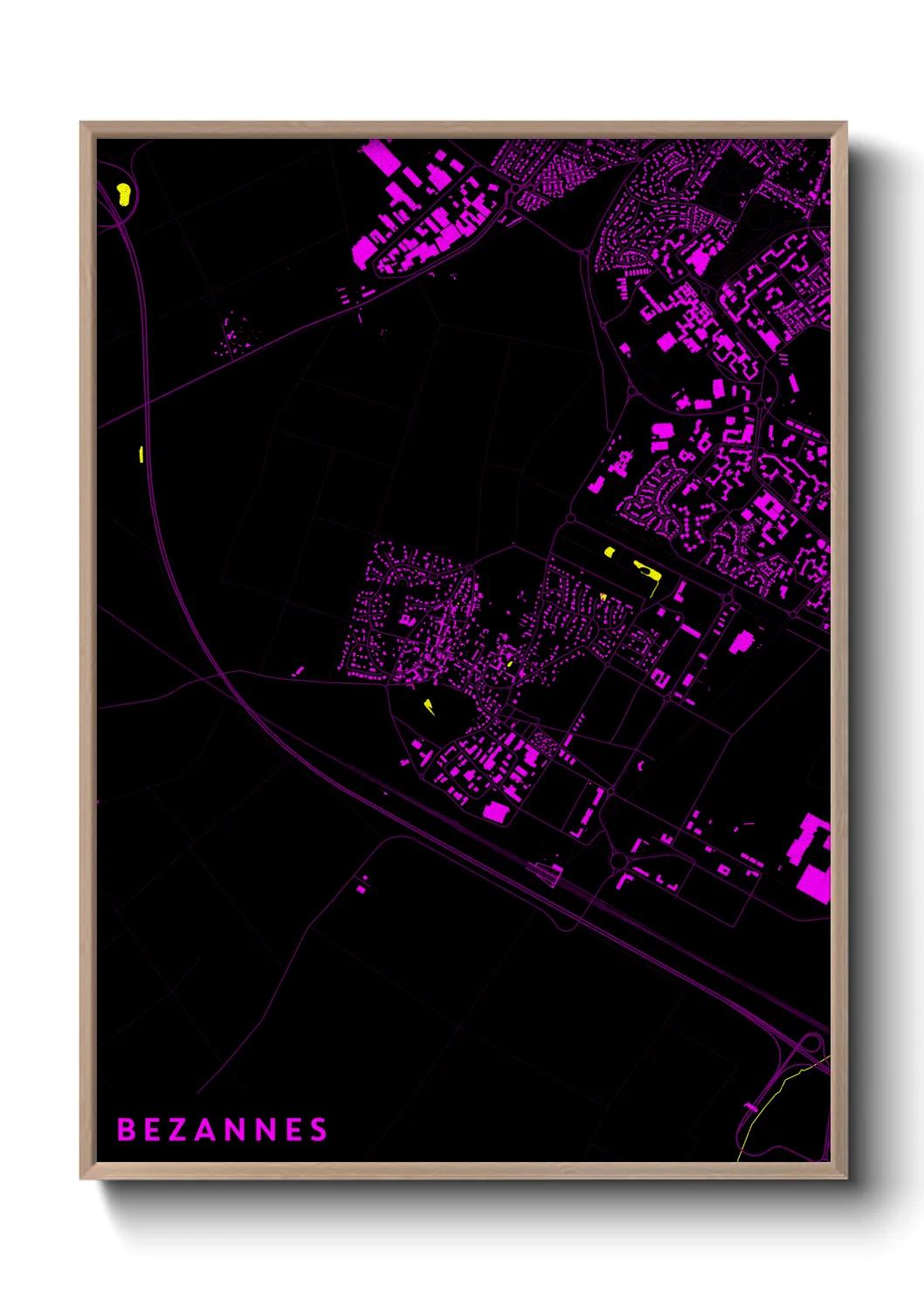 Une affiche de carte sur Bezannes