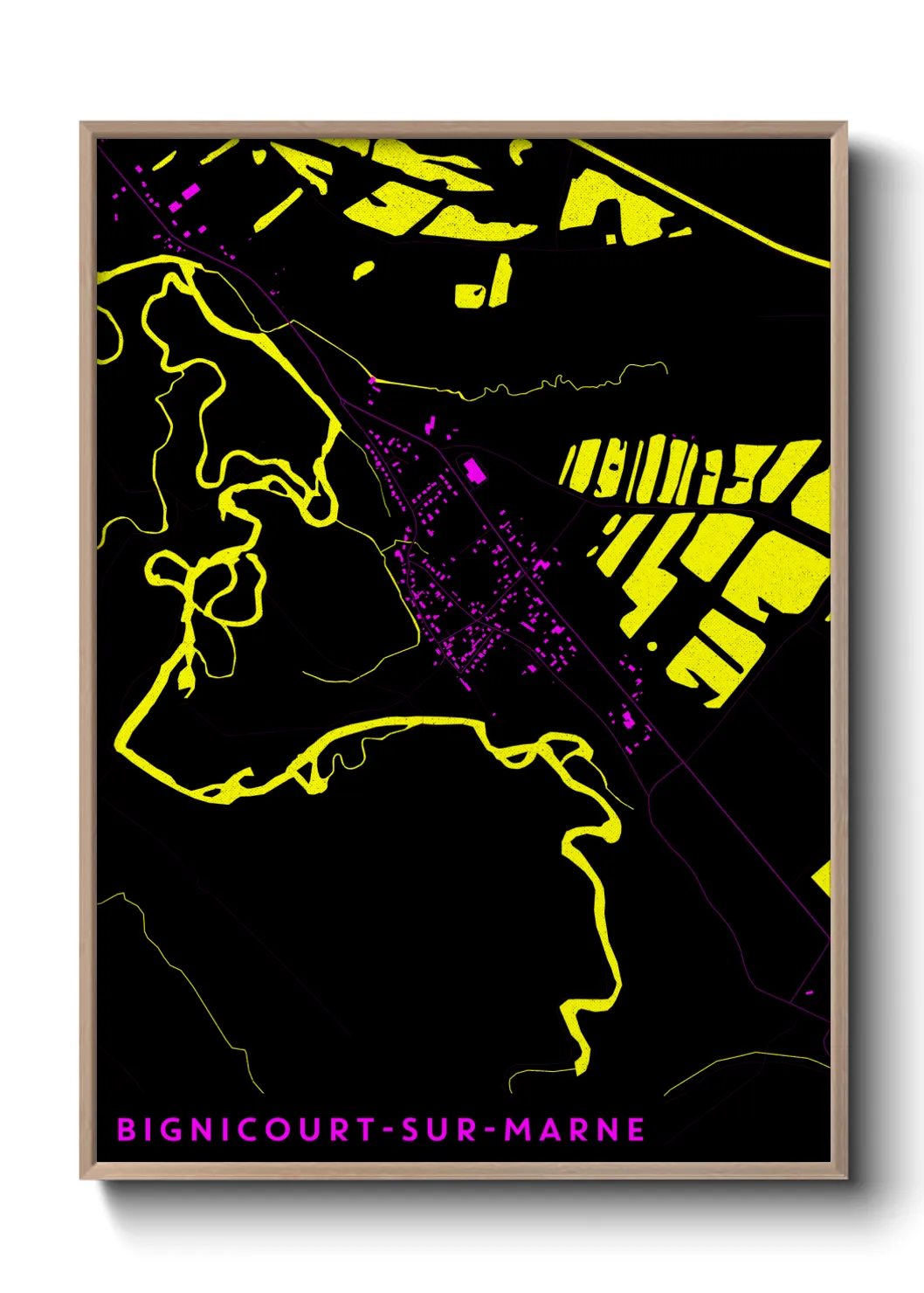 Une affiche de carte sur Bignicourt-sur-Marne