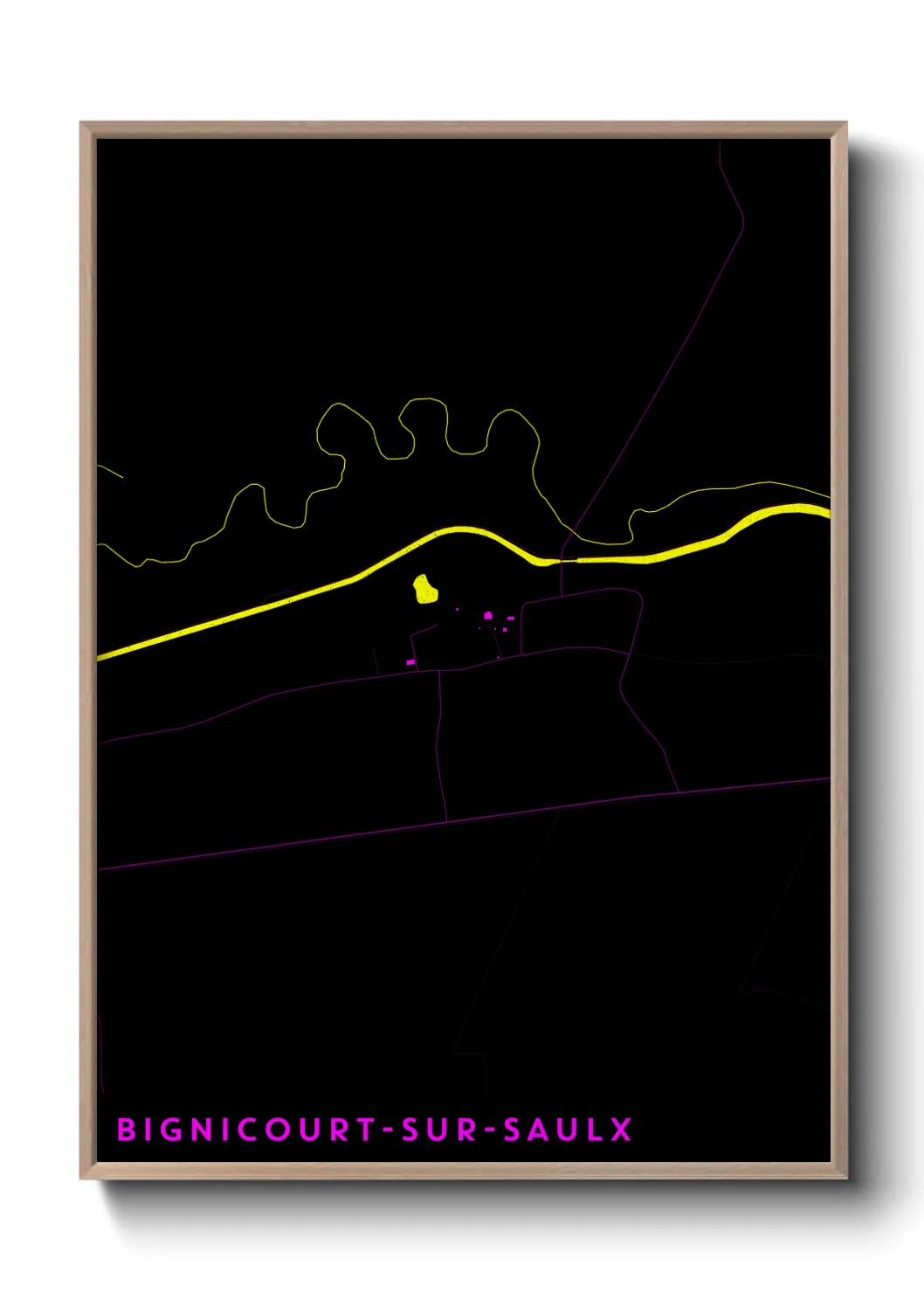 Une affiche de carte sur Bignicourt-sur-Saulx
