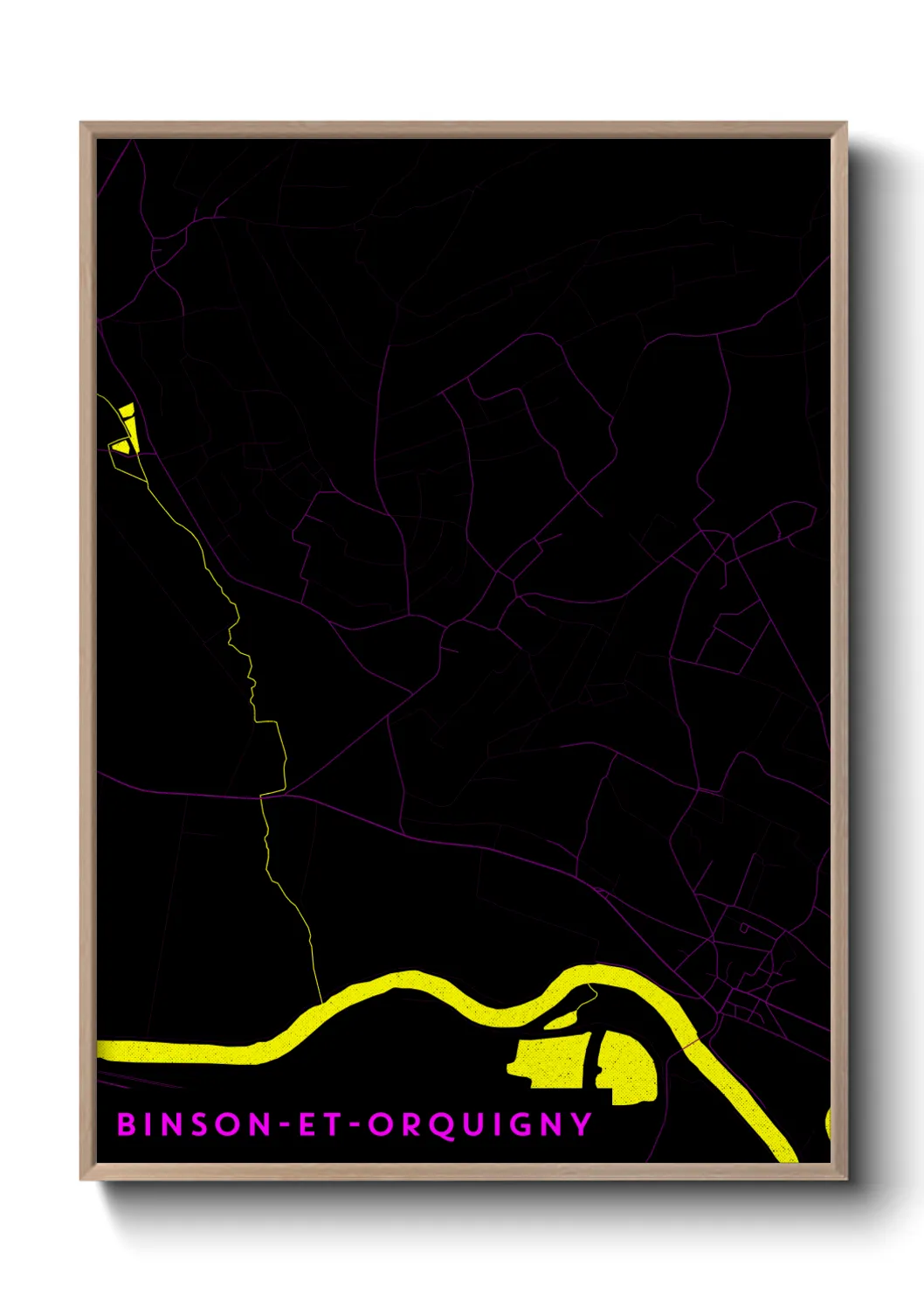 Une affiche de carte sur Binson-et-Orquigny