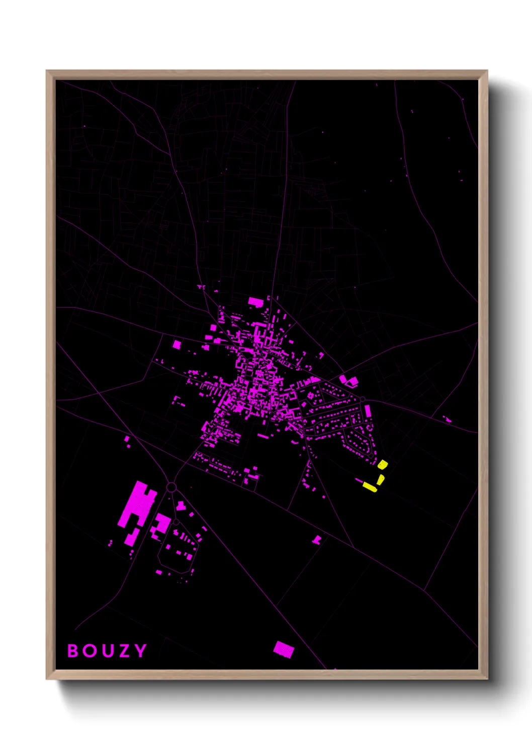 Une affiche de carte sur Bouzy