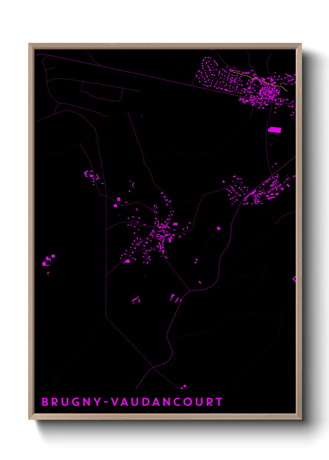 Une affiche de carte sur Brugny-Vaudancourt