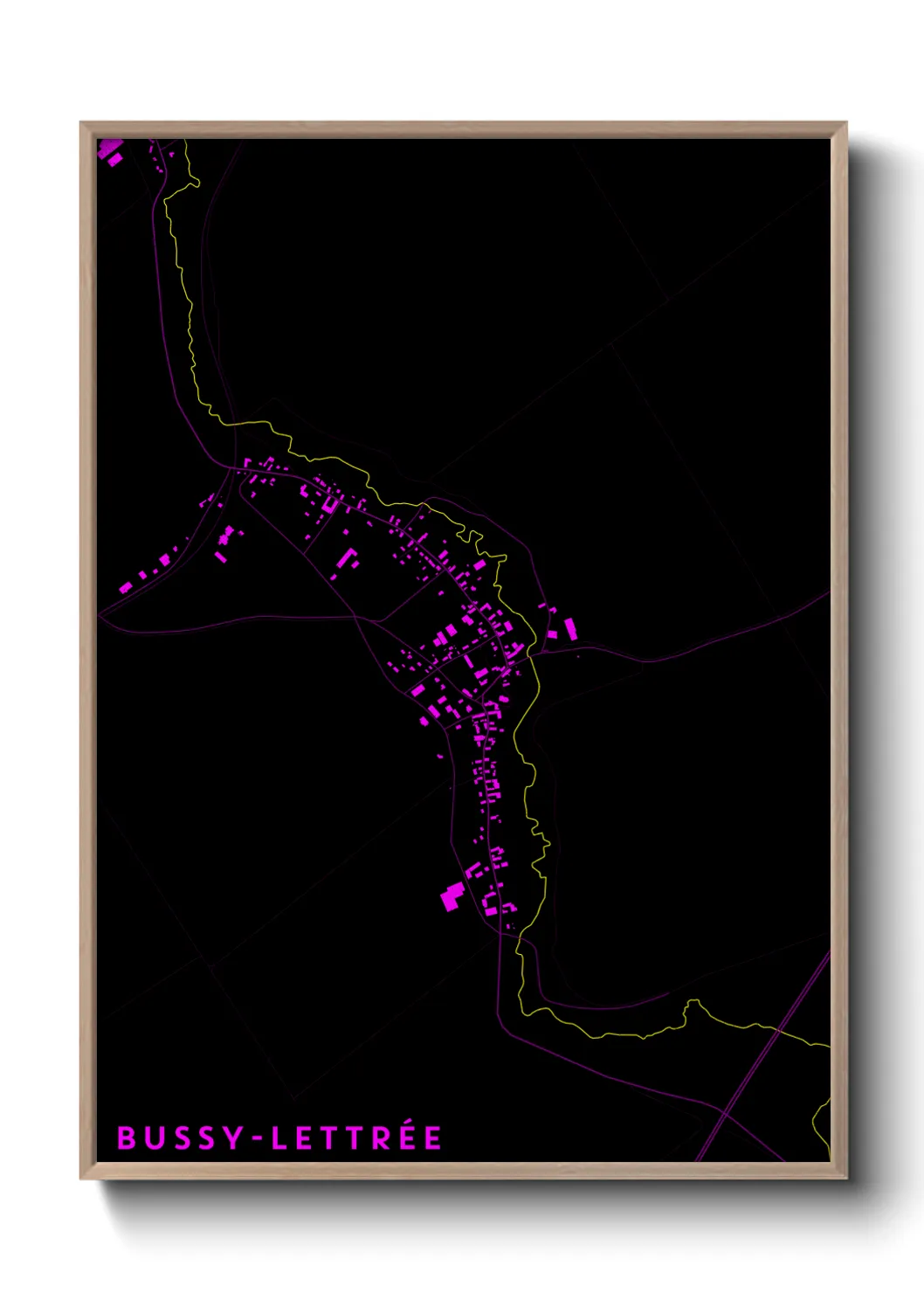 Une affiche de carte sur Bussy-Lettrée