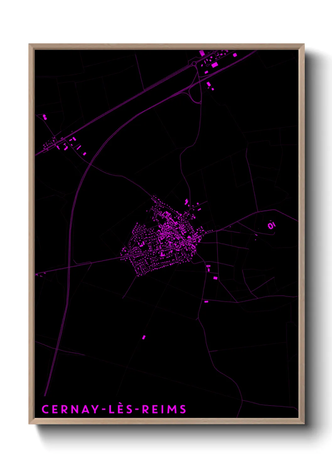 Une affiche de carte sur Cernay-lès-Reims