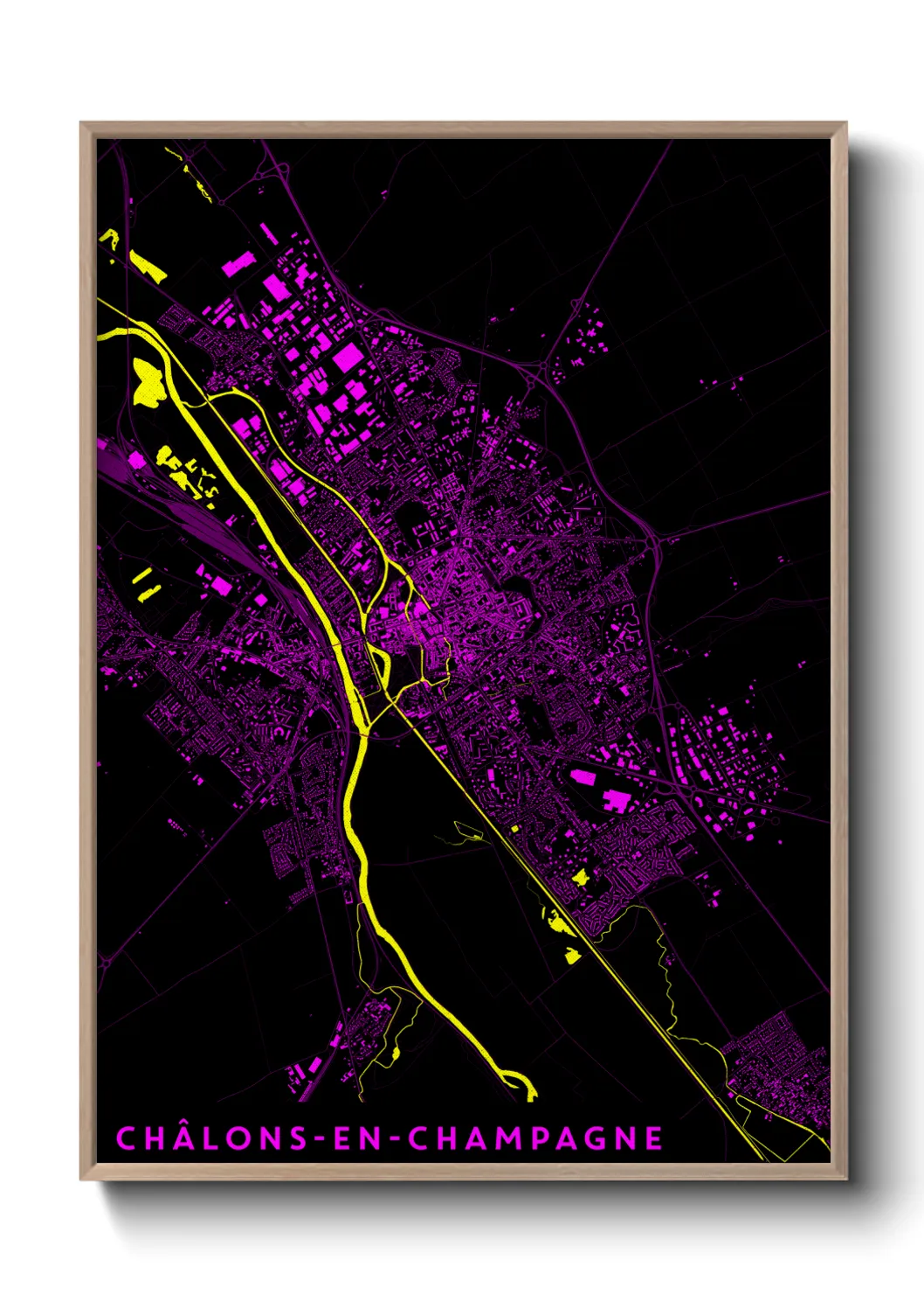 Une affiche de carte sur Châlons-en-Champagne