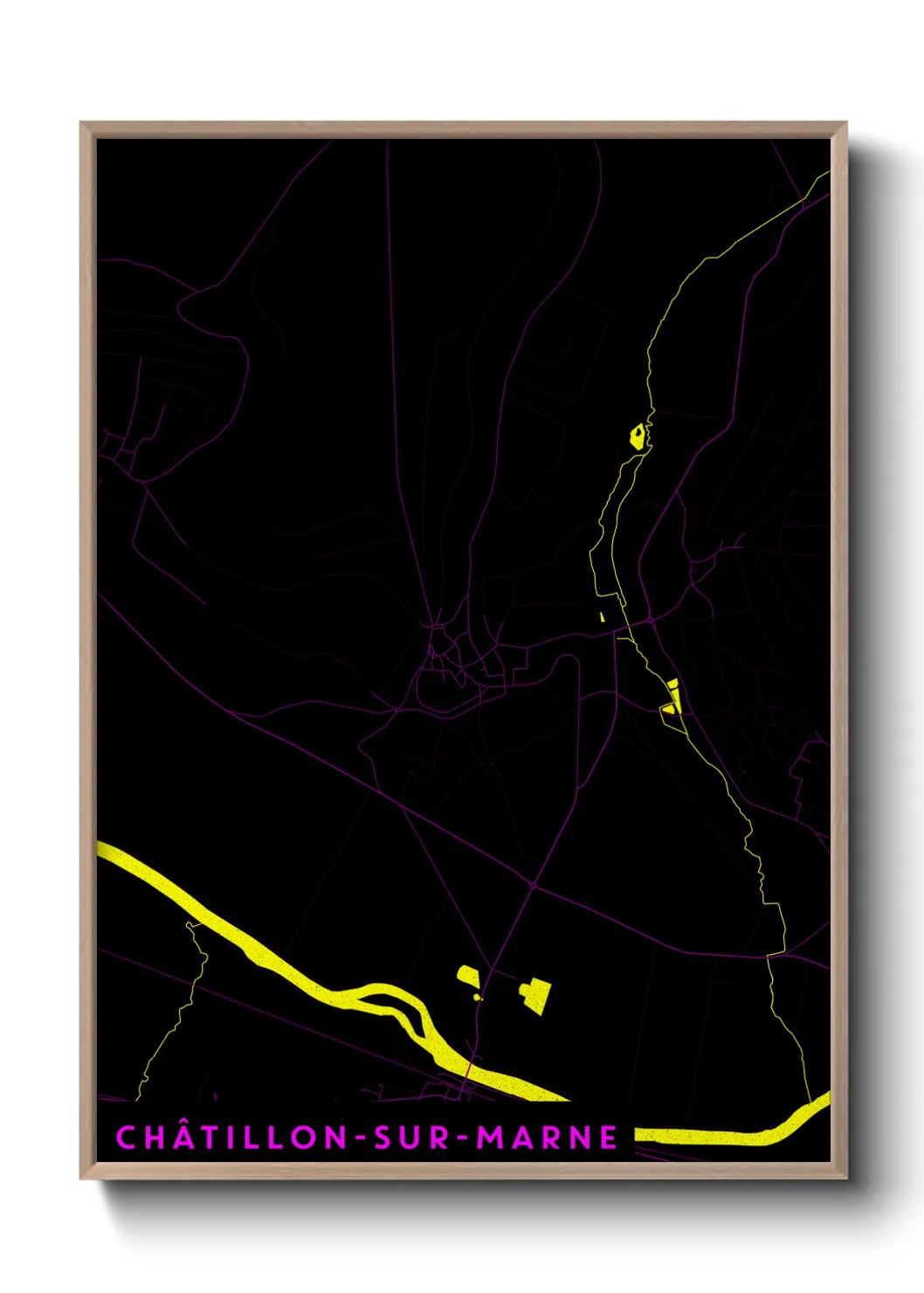 Une affiche de carte sur Châtillon-sur-Marne
