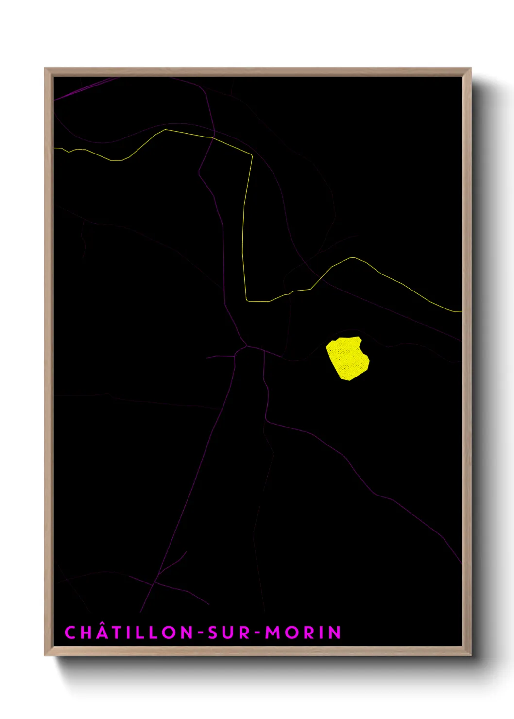 Une affiche de carte sur Châtillon-sur-Morin