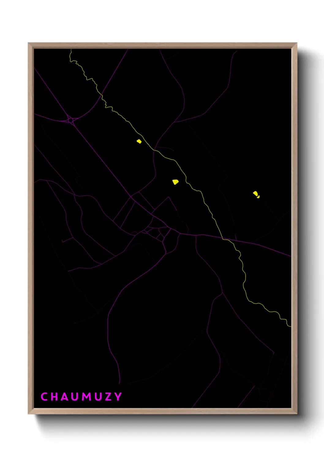 Une affiche de carte sur Chaumuzy