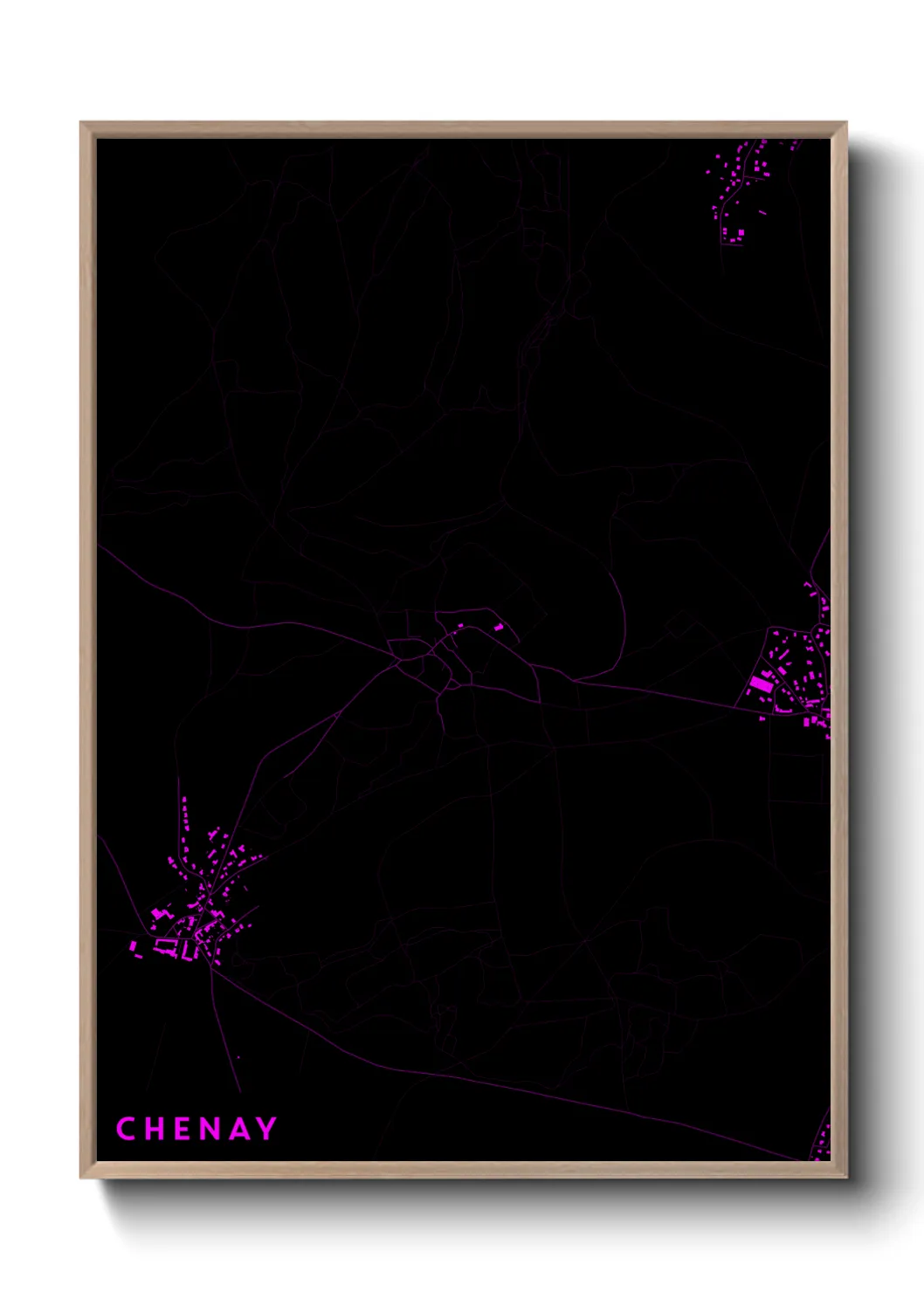 Une affiche de carte sur Chenay