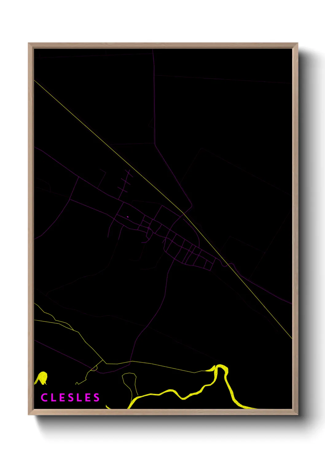 Une affiche de carte sur Clesles