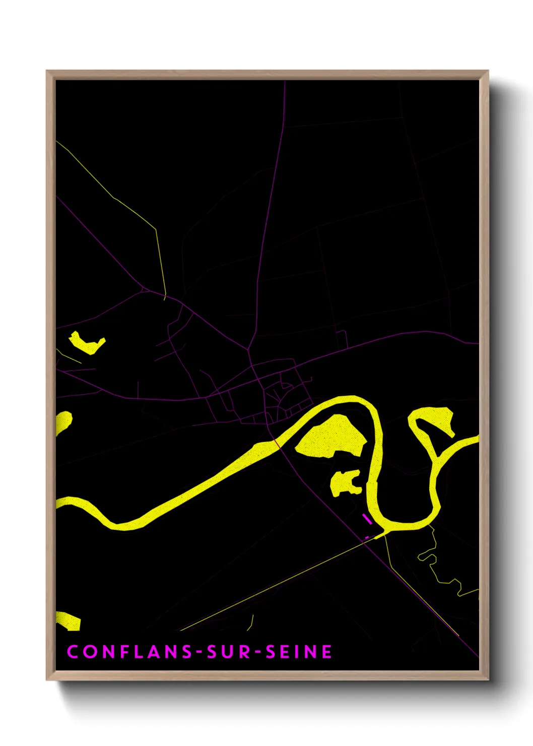 Une affiche de carte sur Conflans-sur-Seine