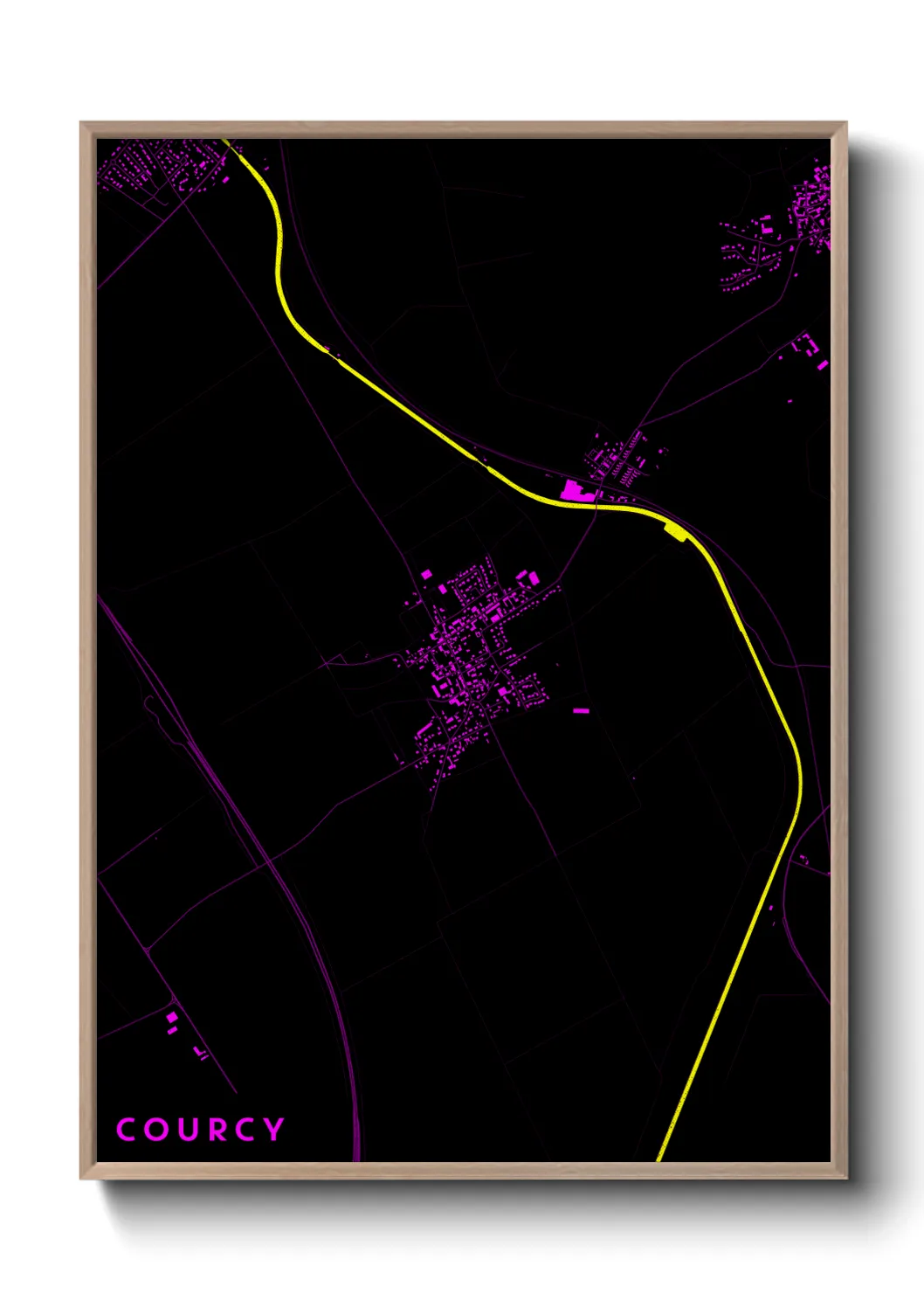Une affiche de carte sur Courcy