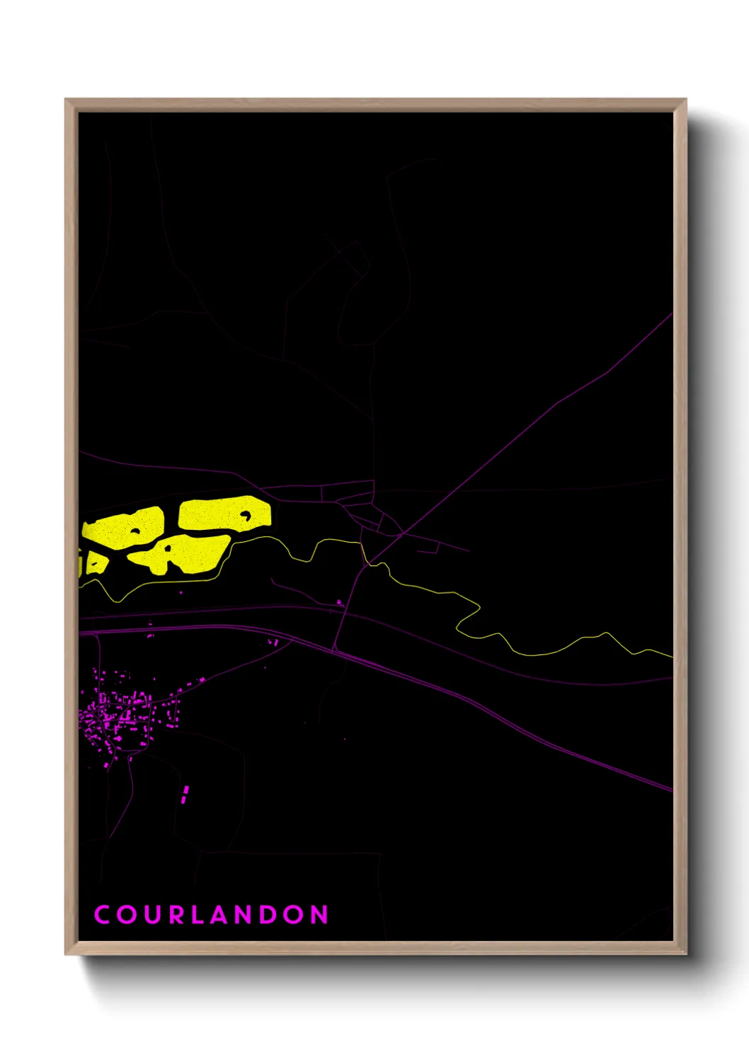 Une affiche de carte sur Courlandon