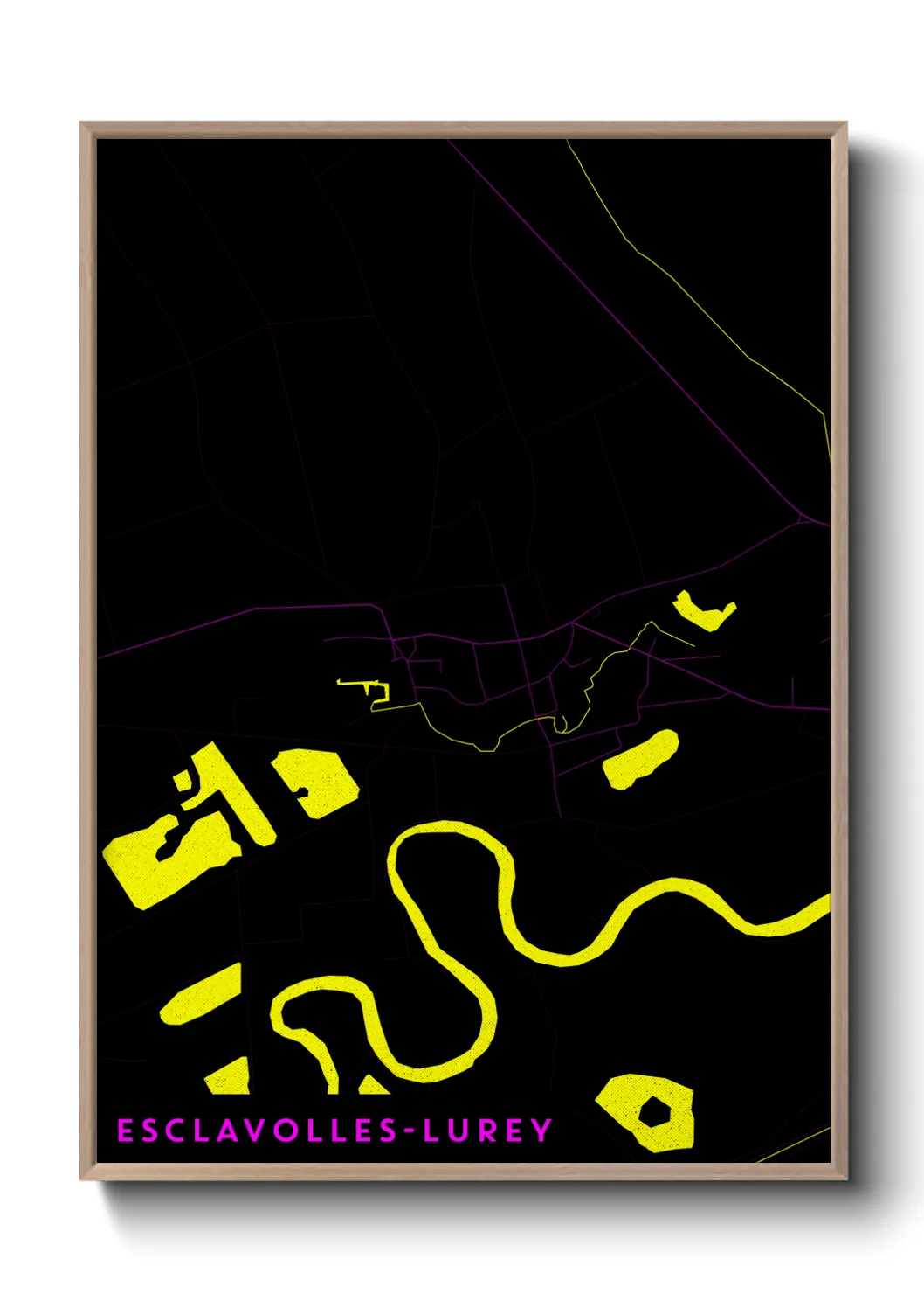 Une affiche de carte sur Esclavolles-Lurey