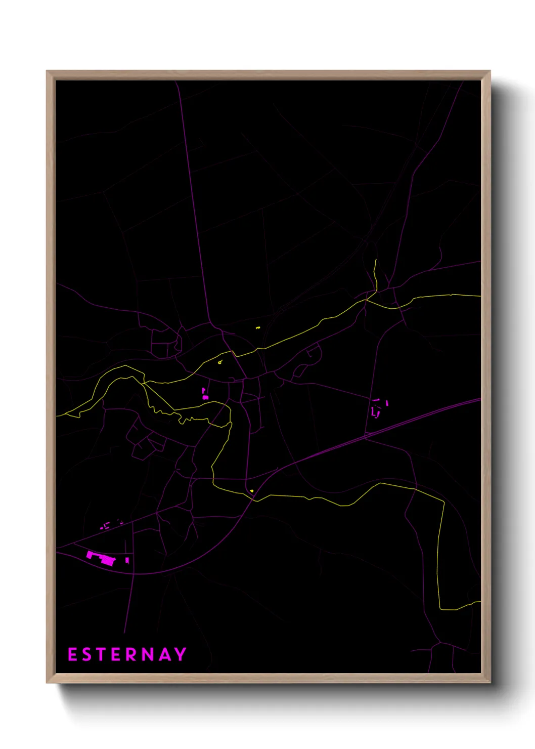 Une affiche de carte sur Esternay