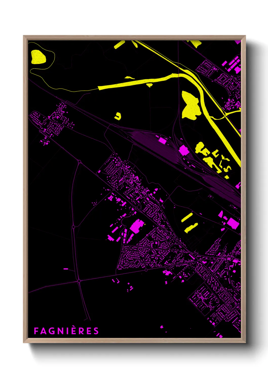 Une affiche de carte sur Fagnières
