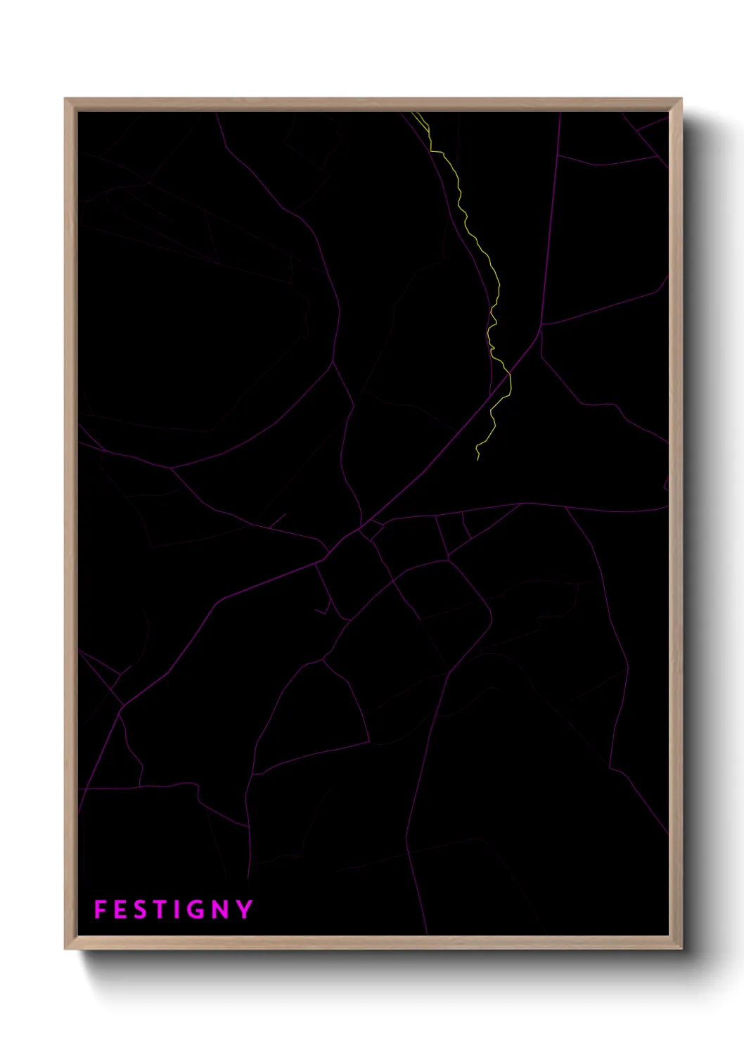 Une affiche de carte sur Festigny