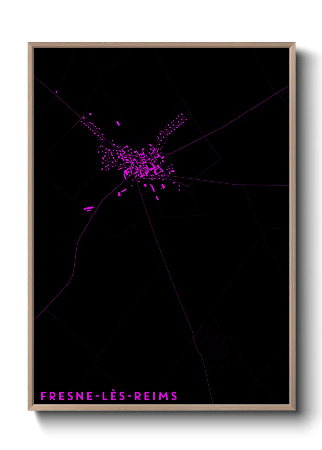 Une affiche de carte sur Fresne-lès-Reims
